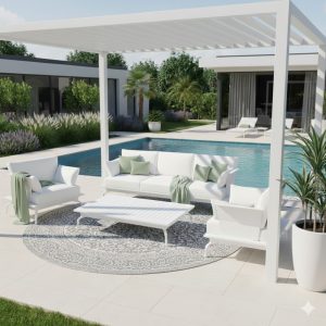 ICM Gartenlounge Set Monacco Weiß – elegantes Outdoor Sofa Set aus Aluminium mit wetterbeständigen Polstern