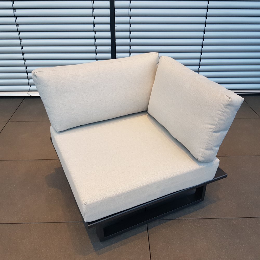 Moderner 1 Sitzer Modul Loungesessel aus mit flexiblen Rückenlehne und anthrazitfarbenem Aluminiumgestell