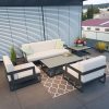 Elegante Loungegarnitur aus wetterfestem Aluminium und Textil für den Außenbereich