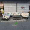 Hochwertige anthrazitfarbene Aluminium-Gartenlounge St. Tropez mit komfortablen Polstern und großem Loungetisch.