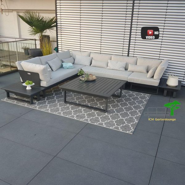 XXL Outdoor Lounge St. Tropez mit großzügiger Sitzfläche und Aluminiumrahmen.