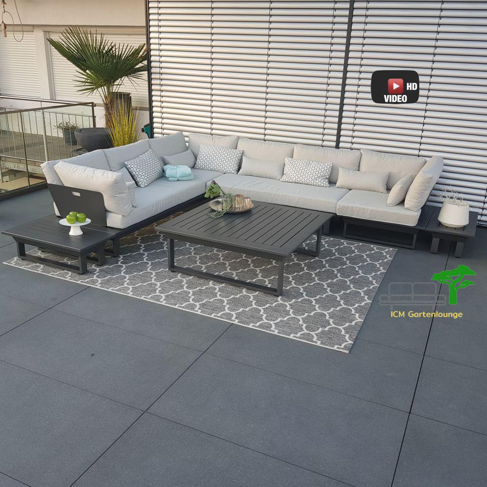 ICM Gartenlounge St. Tropez – Großzügiges Lounge-Set für Terrasse & Garten XXL Outdoor Lounge St. Tropez mit großzügiger Sitzfläche und Aluminiumrahmen.