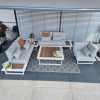 Weiße Aluminium-Modul-Lounge mit modernem Design für Garten und Terrasse