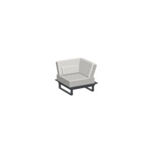 ICM Gartenlounge 1-Sitzer Eckmodul Sessel – Anthrazit, Aluminium, mit Sitz- und Rückenpolstern, erweiterbar