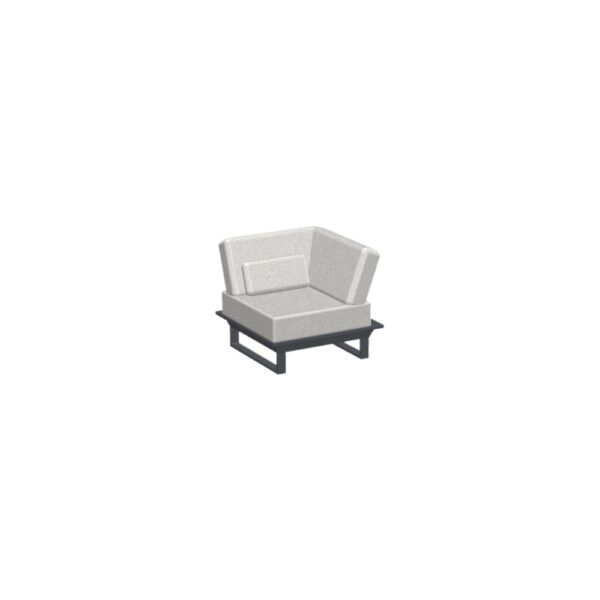 ICM Gartenlounge 1-Sitzer Eckmodul Sessel – Anthrazit, Aluminium, mit Sitz- und Rückenpolstern, erweiterbar