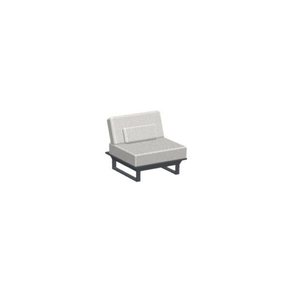 ICM Gartenlounge 1-Sitzer Zwischenmodul – Anthrazit, Aluminium, mit Sitz- und Rückenpolstern, erweiterbar