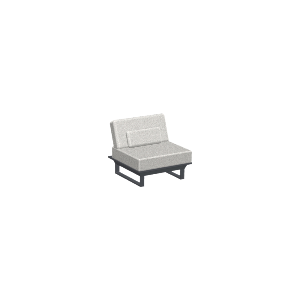 ICM Gartenlounge 1-Sitzer Zwischenmodul – Anthrazit, Aluminium, mit Sitz- und Rückenpolstern, erweiterbar