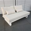 2-Sitzer Modul Garten-Sofa St. Tropez – weiß pulverbeschichtet, inkl. Sitz- und Rückenpolster, erweiterbar