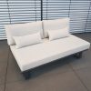 2-Sitzer Modul Garten-Sofa St. Tropez – Anthrazit pulverbeschichtet, inkl. Sitz- und Rückenpolster, erweiterbar 2 Sitzer Mittelmodul Anthrazit