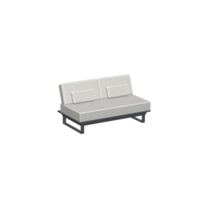 ICM Gartenlounge 2-Sitzer Sofa-Modul in Anthrazit mit Polstern – Aluminium pulverbeschichtet