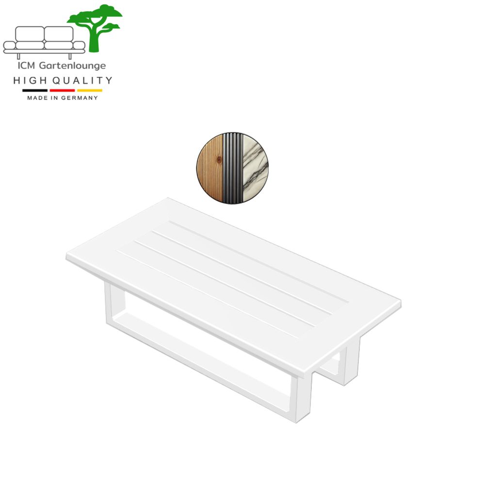 Kaffeetisch Loungetisch Aluminium Teak