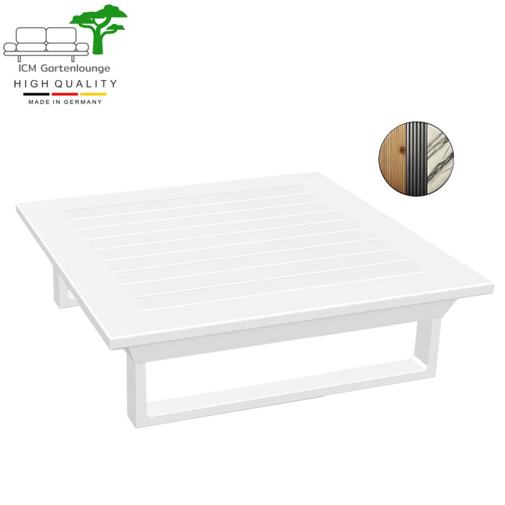 Loungetisch Aluminium Teak Keramik
