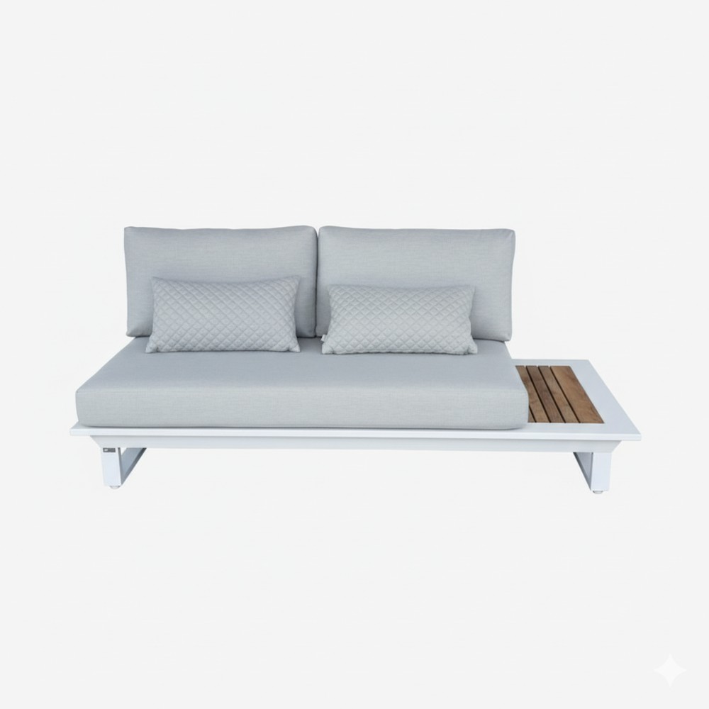 2sitzer mit seiten tisch-weiss