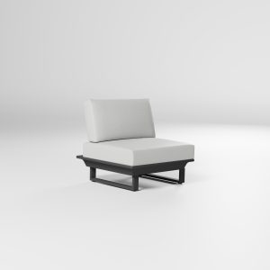 ICM 1-Sitzer Zwischenmodul Anthrazit aus Aluminium ohne Armlehnen mit massiven Cube-Füßen