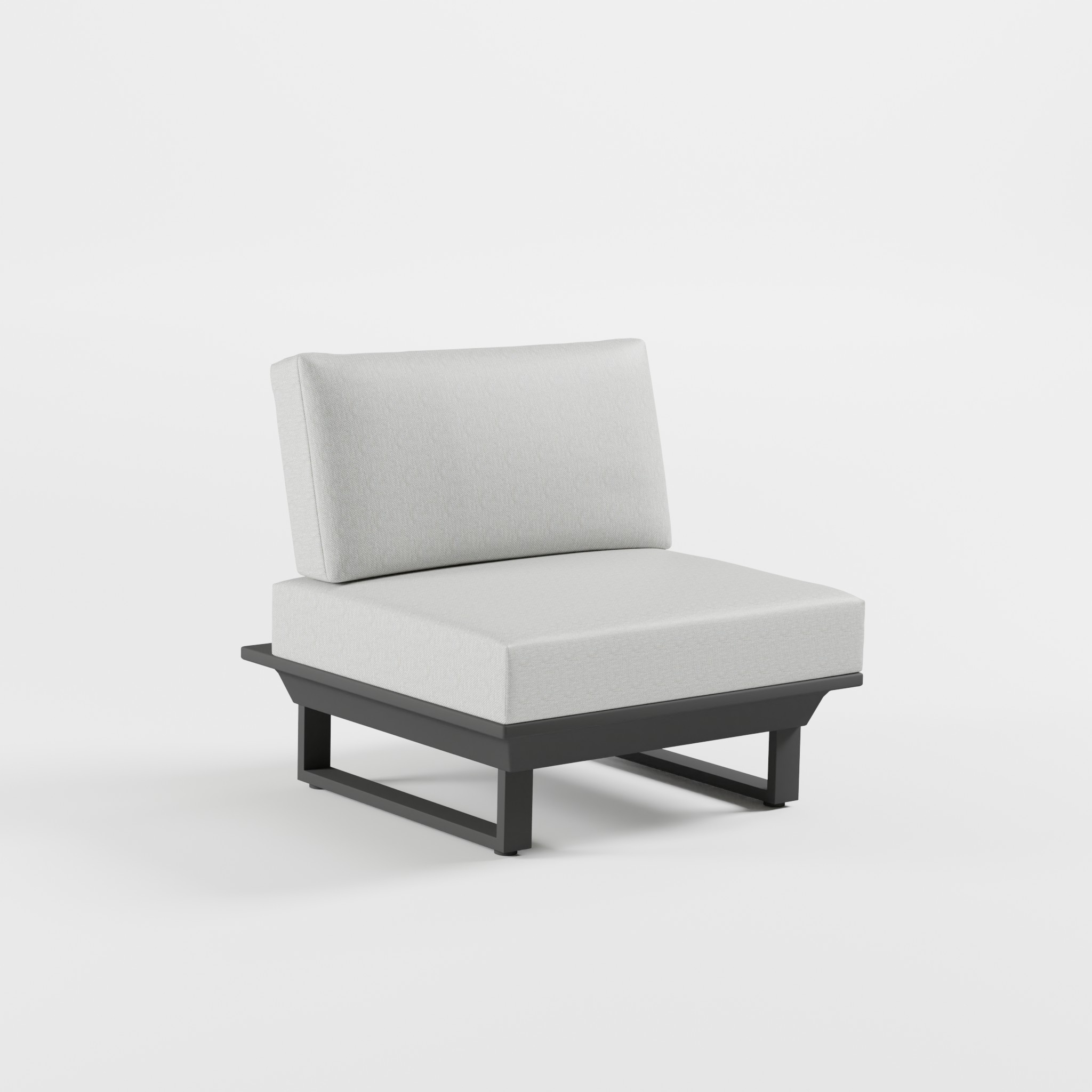 ICM Monacco Sitzmodul ohne Armlehnen in Anthrazit für flexible Outdoor‑Loungegestaltung