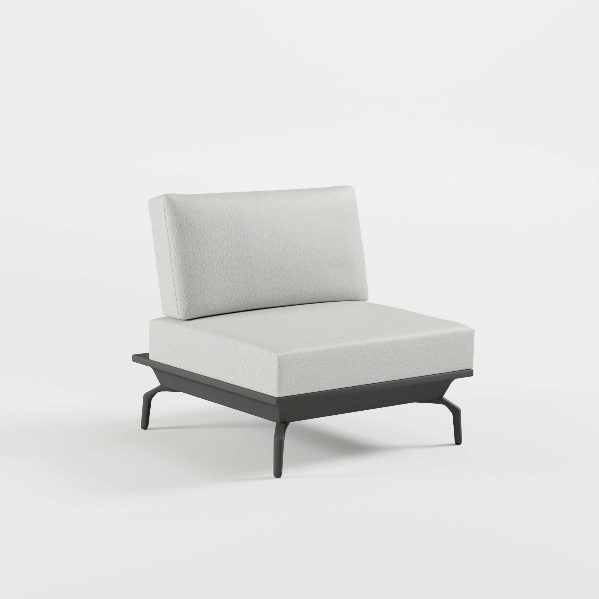 ICM Zwischenmodul in Anthrazit – modulares Mittelelement aus Aluminium mit Delta-Füßen