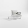ICM Monacco 1‑Sitzer Outdoor‑Sessel mit weißem Aluminiumtisch für helle Garten‑, Patio‑ und Veranda‑Lounges.