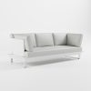 ICM Monacco 3‑Sitzer Outdoor‑Sofa mit hohen Armlehnen aus weiß pulverbeschichtetem Aluminium für moderne Garten‑ und Rooftop‑Bereiche.