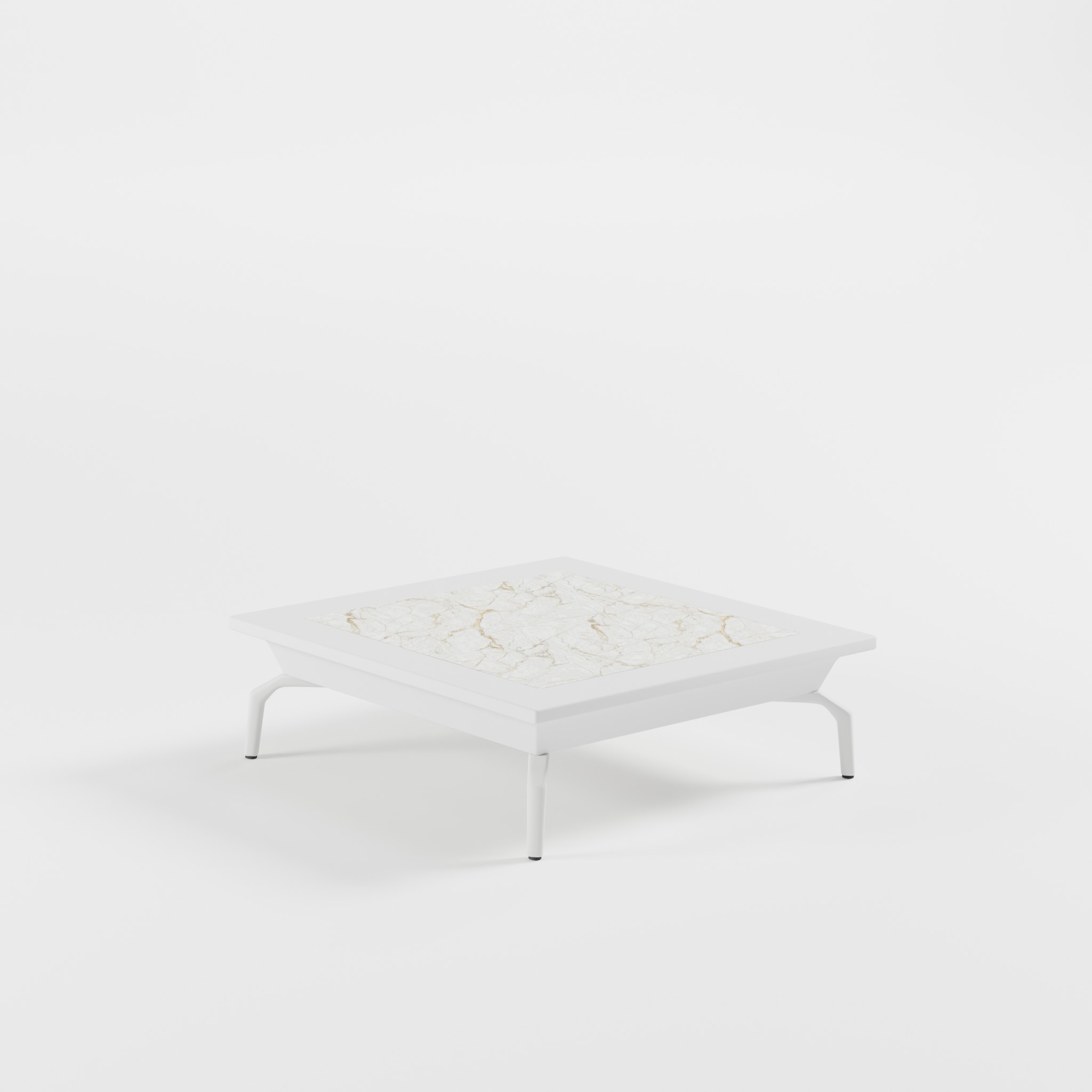 loungetisch-82x82-weiss-keramik-delta-26cm-icm Weißer Keramik‑Loungetisch 82×82 cm mit schrägen Delta‑Füßen und 26‑cm‑Höhe – ideal für moderne Terrassen‑ und Gartenlounges