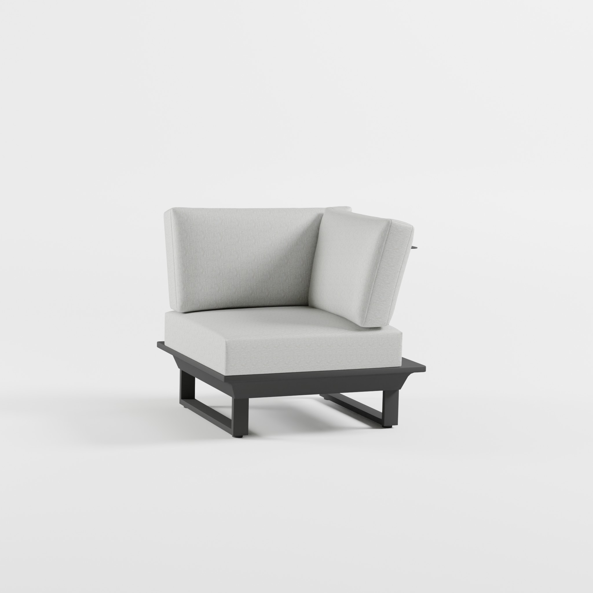 icm-1-sitzer-eckmodul-anthrazit-aluminium-loungeelement-outdoor-gartenlounge ICM 1‑Sitzer Outdoor Lounge Eckmodul Anthrazit aus Aluminium – Winkelmodul für modulare Gartenlounges