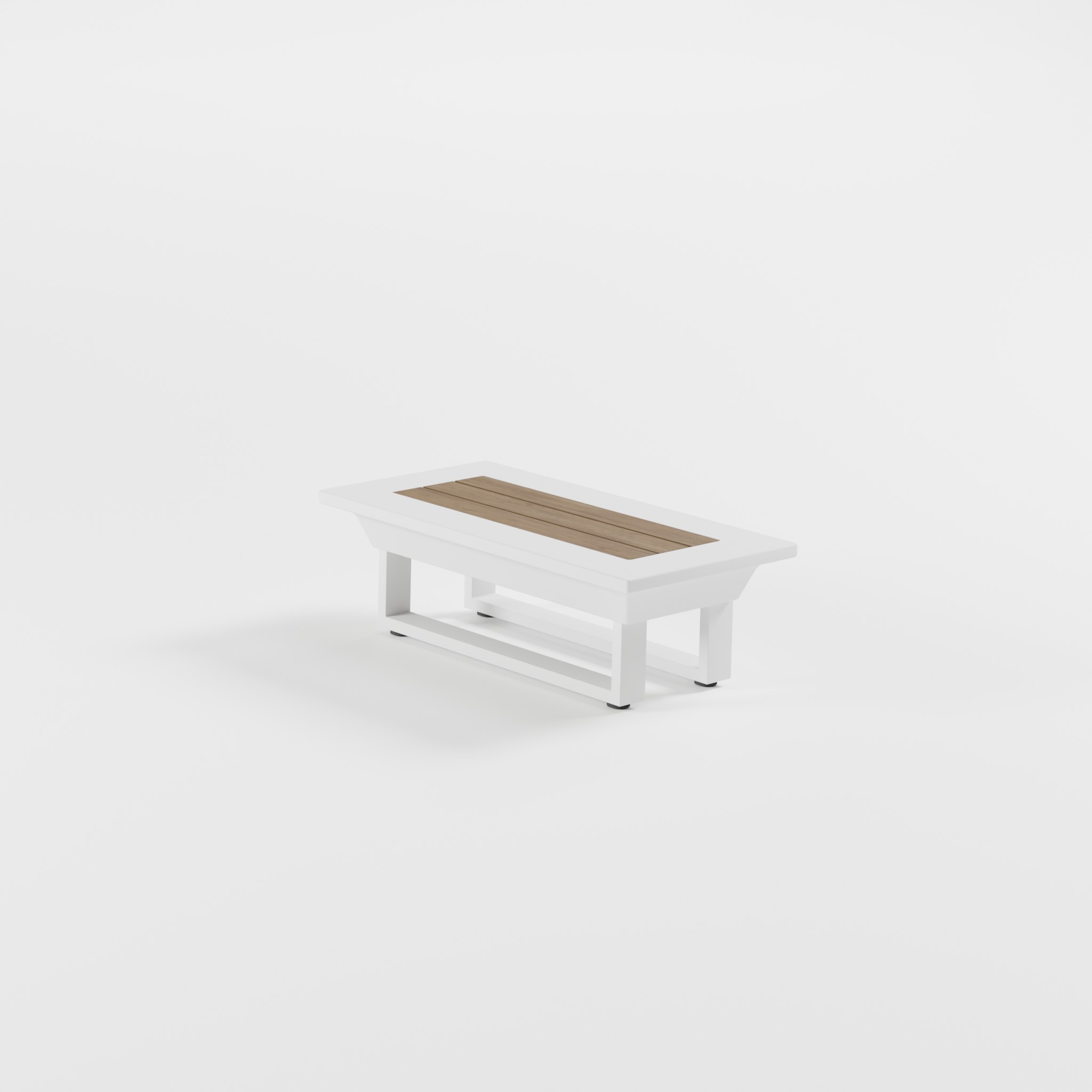 icm-outdoor-beistelltisch-82x41-cm-weiss-aluminium-gartentisch-loungetisch-terrasse-balkon-modern Weißer ICM Beistelltisch 82 × 41 cm mit Teakplatte und Cube‑Füßen, Höhe 26 cm – ideal für Garten, Terrasse, Balkon und modulare Lounge‑Erweiterungen