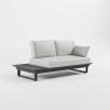 ICM Monacco 2‑Sitzer Lounge‑Sofa mit integriertem Aluminiumtisch in Anthrazit für exklusive Terrassen‑ und Gartenlounges.
