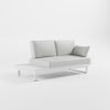 icm-monacco-2-sitzer-loungesofa-weiss-mit-seitentisch ICM Monacco 2‑Sitzer Outdoor‑Sofa mit weißem Aluminiumtisch für moderne Garten‑, Patio‑ und Rooftop‑Bereiche.