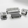 ICM Gartenlounge Monaco Detailansicht Premium Anthrazit Aluminium Cube-Füße wasserabweisend