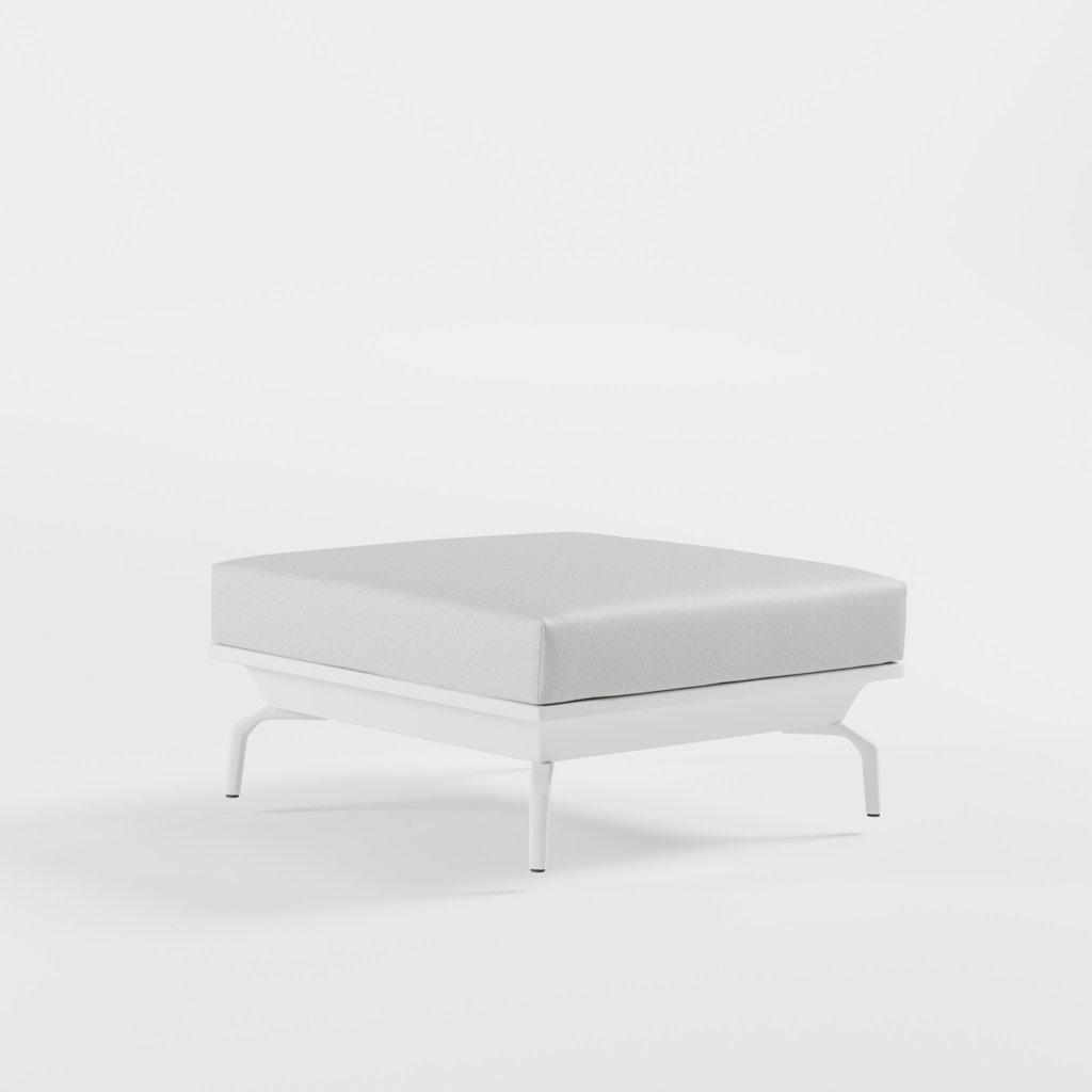 ICM Hocker in Weiß – Aluminium Ergänzung für Outdoor Lounges ICM Aluminium Outdoor Hocker in Weiß für Garten und Terrasse als Sitzgelegenheit oder Ablage