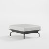 ICM Monaco Serie Aluminium Outdoor Hocker in Anthrazit mit Delta-Füßen für Garten und Terrasse