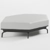 Sechseckiger Hocker aus anthrazitfarbenem Aluminium für modulare Gartenlounge mit Delta-Füßen