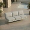 ICM 3-Sitzer Mittelmodul „Monaco Serie“ in Weiß mit Aluminiumrahmen, flexibles Erweiterungselement für modulare Gartenlounge und große Sofakombinationen