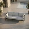 3-Sitzer Outdoorsofa „Monaco Serie“ in Anthrazit mit Aluminiumrahmen, komfortable Gartenlounge für Terrasse und Außenbereich, modernes Design für entspannte Stunden im Freien