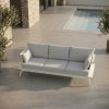 3-Sitzer Outdoorsofa „Monaco Serie“ – Aluminium Weiß 3-Sitzer Outdoorsofa „Monaco Serie“ in Weiß mit Aluminiumrahmen, komfortable Gartenlounge für Terrasse und Außenbereich, modernes Design für entspannte Stunden im Freien
