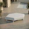 ICM Monaco Serie sechseckiges Aluminium Lounge Erweiterungsmodul in Weiß für Garten und Terrasse