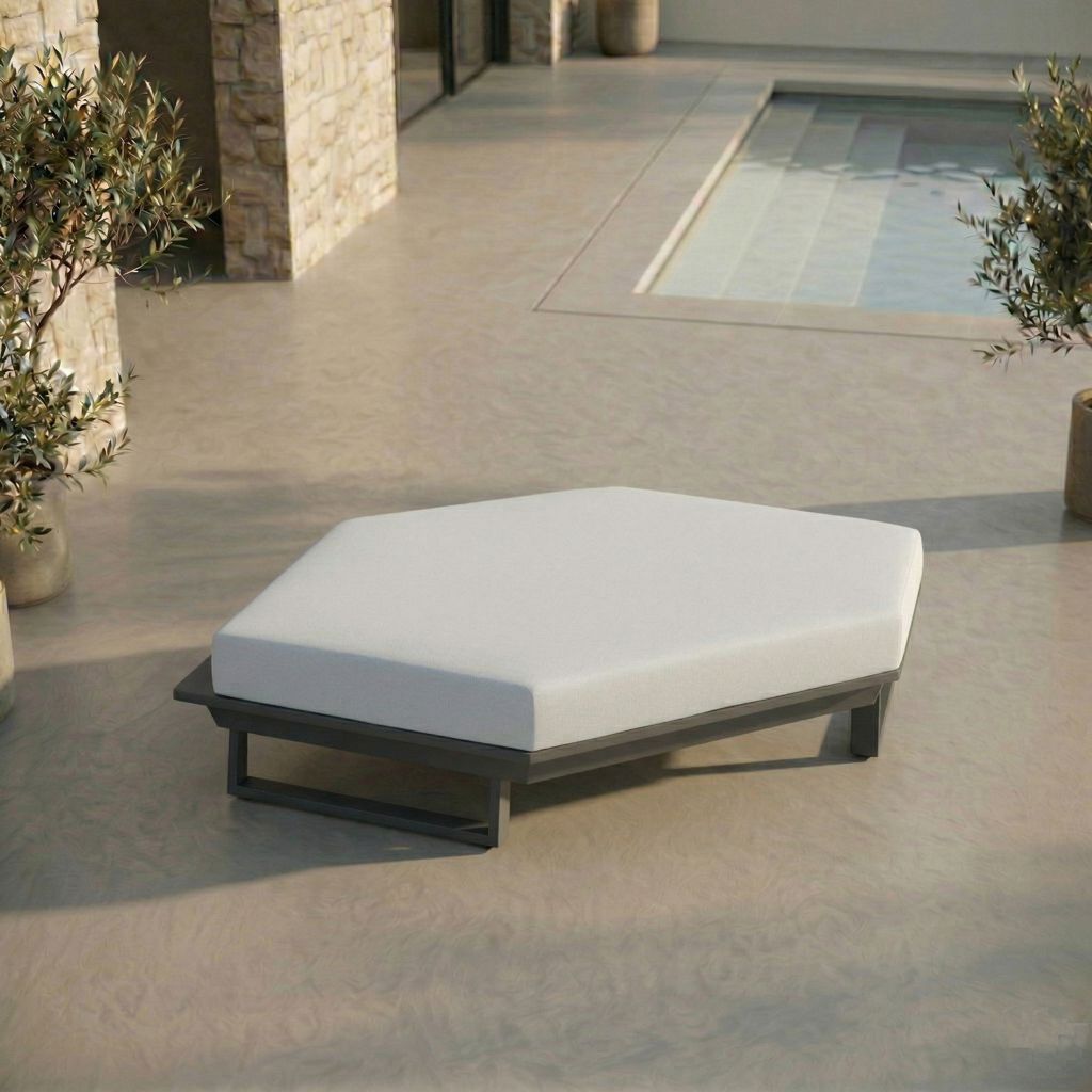 ICM Monaco Serie sechseckiges Aluminium Lounge Erweiterungsmodul in Anthrazit für Garten und Terrasse