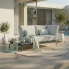 ICM Outdoor Lounge Kombination „Monaco Serie“ in Anthrazit aus Aluminium mit Eckmodul und 1-Sitzer Modul mit integriertem Tisch, flexible Zusammenstellung für Terrasse und Garten
