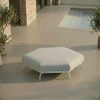 ICM Monaco Serie sechseckiger Aluminium Outdoor Hocker in Weiß für Garten und Terrasse
