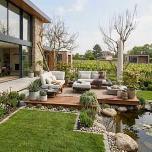 Exklusive Gartenlounge Grenoble in Anthrazit aus Aluminium – modulares 5‑Sitzer Outdoor Lounge Set für moderne Terrassen