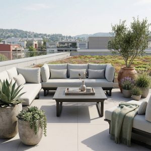 Exklusive Gartenlounge St. Tropez in Anthrazit – modulares Aluminium Lounge Set für anspruchsvolle Außenbereiche