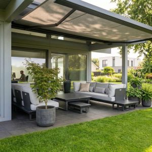 Exklusive Gartenlounge St. Tropez in Anthrazit – modulares 6‑Sitzer Aluminium Outdoor Set für stilvolle Außenbereiche