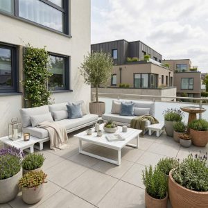 Outdoor Lounge Set St. Tropez in Weiß – hochwertiges modulares 6‑Sitzer Aluminium Set