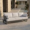 ICM Monaco 3 Sitzer Sofa Anthrazit Low Arm luxus premium Outdoor Lounge Sofa designer Gartenmoebel high end Aluminium Lounge Couch