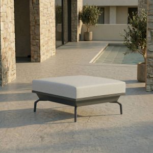 icm gartenlounge hocker anthrazit modular aluminiumgestell vielseitig nutzbar als sitz oder beistellhocker