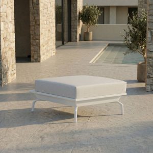 icm gartenlounge hocker weiss modular aluminiumgestell zum anstellen oder erweitern einer lounge