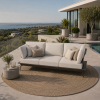 3 sitzer sofa anthrazit outdoor loungemöbel mit polster aluminiumgestell premium terrasse garten
