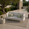 3 sitzer outdoor sofa weiß mit aluminiumgestell premium loungemöbel terrasse garten mit dekokissen