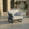 ICM Gartenlounge Sessel Anthrazit aus Aluminium mit Polster vielseitig nutzbar als Einzel oder Loungesessel ICM Monaco Lounge Sessel Anthrazit luxus premium Outdoor Lounge Sessel designer Gartenmoebel high end Aluminium Gartensessel