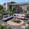 Modulare ICM Gartenlounge Grenoble in Anthrazit auf moderner Terrasse
